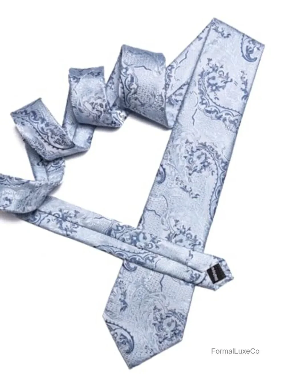 Silk Paisley Tie Set with Pocket Square and Cufflinks